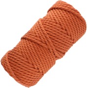 Cotton macramé cord spool 5 mm - Terracotta x50m|raw }}