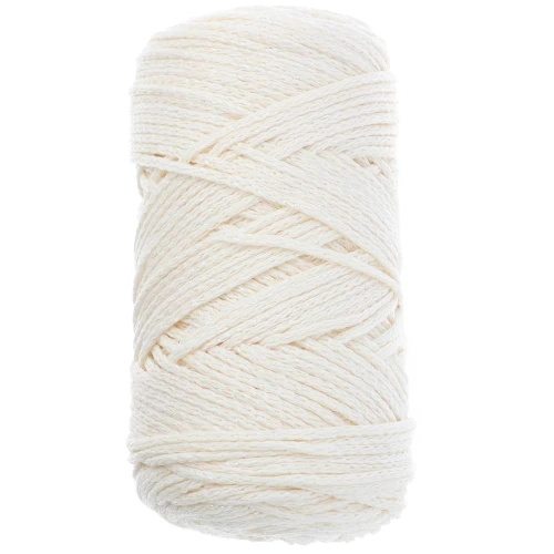 Cotton Air Glitter 1 mm macramé cotton cord spool - Cream x90m