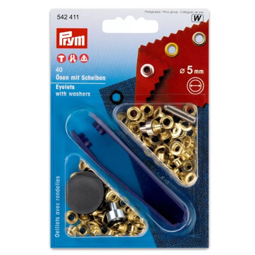 Box of 40 5 mm eyelets with washers and setting tool - Gold x1