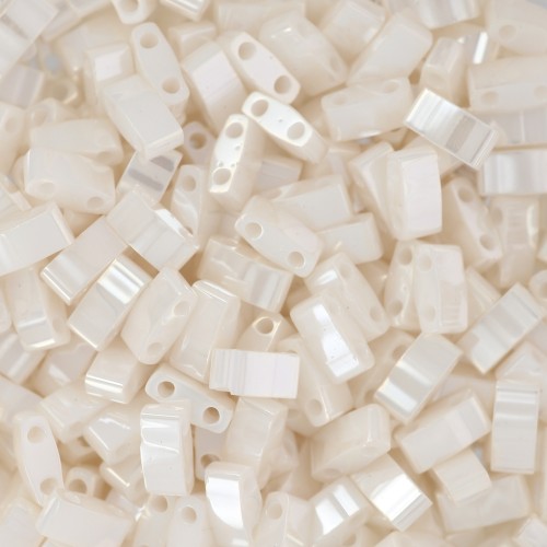 Miyuki Half Tila Beads 5x2.3x1.9mm HTL592 Antique Ivory Pearl Ceylon x100g