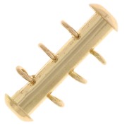 3-row sliding clasp with perpendicular rings 21mm - Gold x1|raw }}