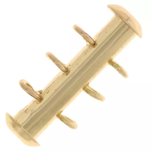 3-row sliding clasp with perpendicular rings 21mm - Gold x1