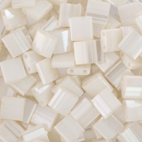 Miyuki Tila Beads 5x5x1.9 mm TL-592 Antique Ivory Pearl Ceylon, 100 g