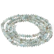 Gemstone faceted rondelle beads 3x2 mm - Apatite x40cm