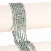 Gemstone faceted rondelle beads 3x2 mm - Apatite x40cm