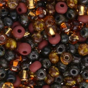 Brown - Preciosa Perles rocailles 6/0 4 mm - Mix Marron Picasso x20g Preciosa Perles rocailles 6/0 4 mm - Mix Marron Picasso x20g