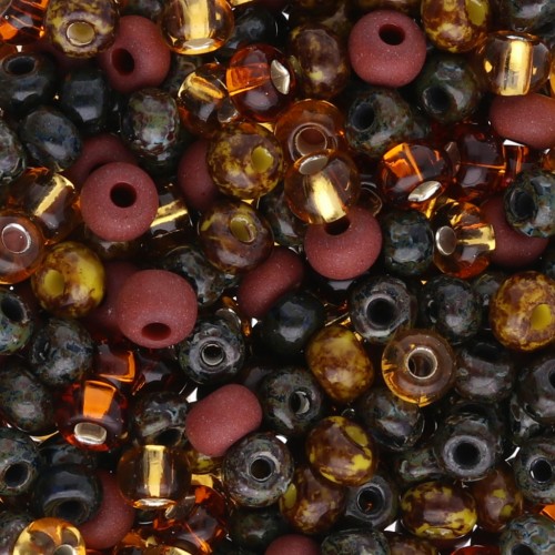 Preciosa Seed Beads 6/0 4 mm - Picasso Brown Mix x20g