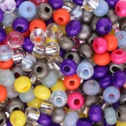 Grey - Preciosa Perles rocailles 6/0 4 mm - Mix Violet - Gris - Jaune x20g Preciosa Perles rocailles 6/0 4 mm - Mix Violet - Gris - Jaune x20g