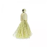 Pompon in silk imitation and CCB 25-30mm goldx1