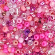 Preciosa Seed Beads 8/0 3 mm - Multi-Pink Assortment x 20 g