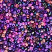 Preciosa Seed Beads 11/0 2 mm - Purple & Salmon Mix - 20 g