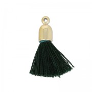 Pompon in silk imitation and CCB 25-30 mm fir green x1|raw }}