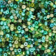 Preciosa Seed Beads 11/0 2 mm - Green Assortment x 20 g
