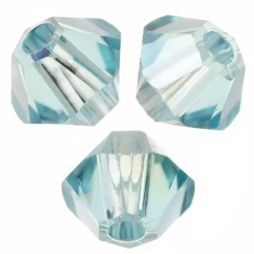 PureCrystal bicones 5328 3 mm - Light Turquoise Moonlight x50