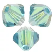 PureCrystal 5328 4 mm crystal bicones - Light Turquoise Shimmer 2X x50