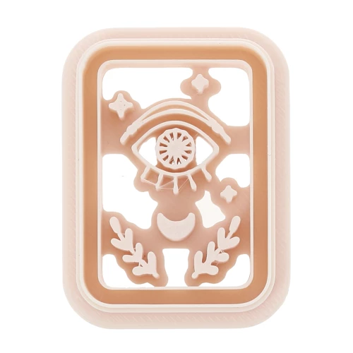 3rd eye tarot card punch 35.5x25mm biodegradable polymer - Beige
