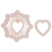 Glitter heart cookie cutters 30 mm biodegradable polymer - Beige x2