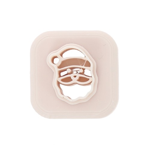 Mini Santa Claus cookie cutter 12x10 mm in biodegradable polymer - Beige x1