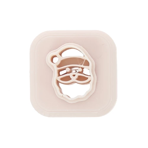 Mini Santa Claus cookie cutter 12x10 mm in biodegradable polymer - Beige x1