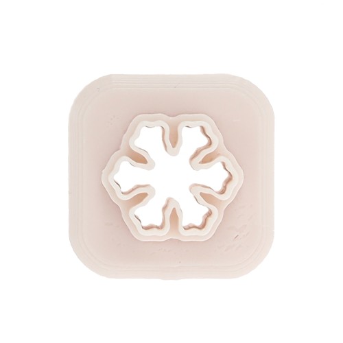 Mini snowflake cookie cutter 12x11 mm in biodegradable polymer - Beige x1