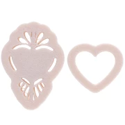 Ex-voto heart cookie cutters 31x20.5 mm in biodegradable polymer - Beige x2