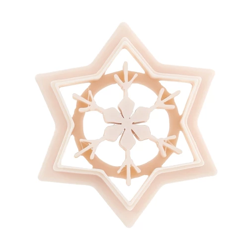 Snowflake star cookie cutter 30x27 mm in biodegradable polymer - Beige x1