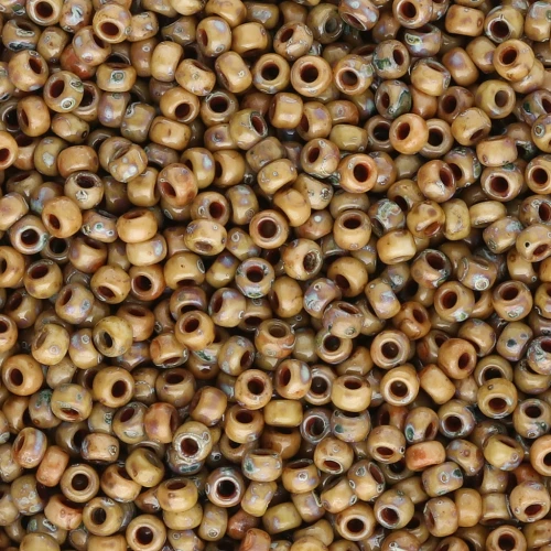 Seed beads Miyuki 11/0 4517 - Opaque Brown Picasso x8g