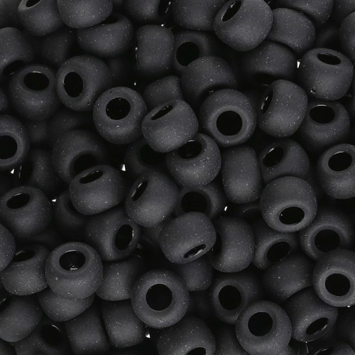 Seed beads Miyuki 6/0 401F - Black Mat x8g