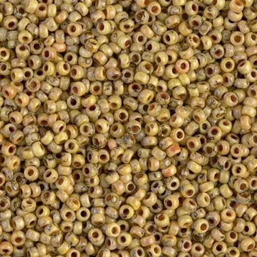 Miyuki Seed beads Duracoat 11/0 4512 - Opaque Yellow Picasso x8g