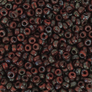 Miyuki Seed beads Duracoat 11/0 4513 - Opaque Red Luster Picasso x8g