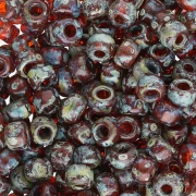 Seed beads Miyuki 6/0 4503 - Transparent Flame Red Picasso x8g