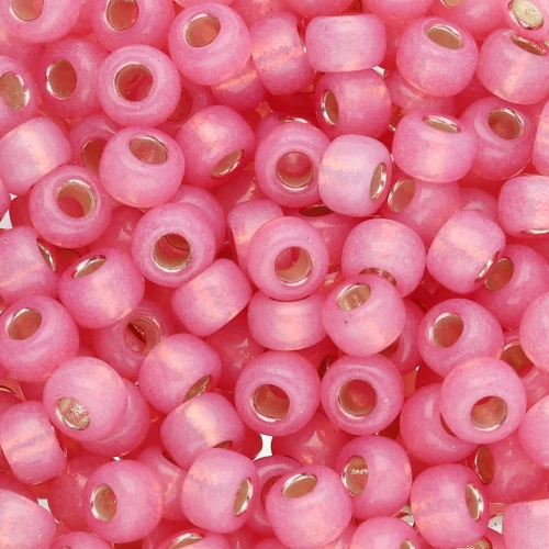 Seed beads Miyuki 6/0 645 - Dyed Dark Rose Silver Lined Alabaster x8g