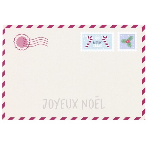 6x9cm Jewelry cards - Christmas postcard pattern - Beige - Lie de vin x20