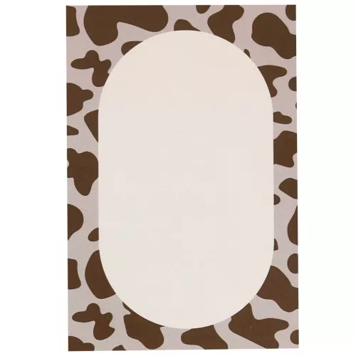 9x6cm Jewelry cards - Cow pattern - Sepia - Brown - Cream x20