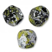 Fire Polished faceted beads 3mm Jet Tweedy Yellow x50|raw }}