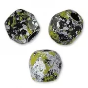 Fire Polished faceted beads 3mm Jet Tweedy Yellow x50