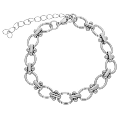 7.5 mm Fantasy mesh bracelet - Stainless steel 304 x16cm