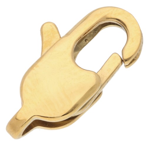 13 mm long carabiner clasp - 304 stainless steel, gold-plated x1