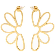 Flower earstuds 41x24 mm - Stainless steel 316L Gold x2