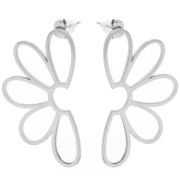 Hollow flower earstuds 41x24 mm - Stainless steel 304 x2