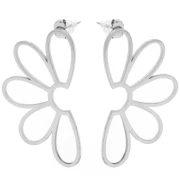 Hollow flower earstuds 41x24 mm - Stainless steel 304 x2