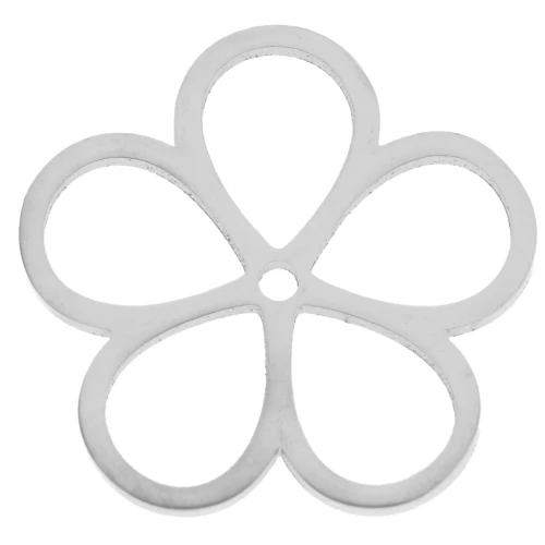 Hollow flower pendants 16 mm - 304 stainless steel x2