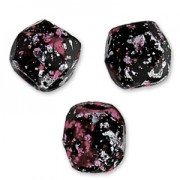 Fire Polished faceted beads 3mm JetTweedy Pink x50|raw }}