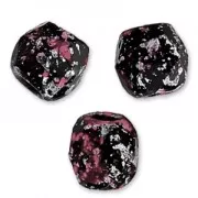 Fire Polished faceted beads 3mm JetTweedy Pink x50