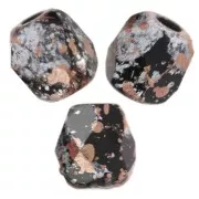 Fire Polished faceted beads 3mm Jet Tweedy Light Copper x50