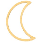 15x10 mm Moon Mounting Ring - Gold-Plated 316L Stainless Steel x1