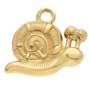 Snail charm 16x19 mm - 304 stainless steel, gold-plated x1|raw }}