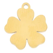 Flower charm 13x12 mm - Gold-plated 316L stainless steel x1