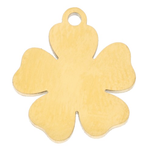 Flower charm 13x12 mm - Gold-plated 316L stainless steel x1