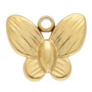 Mini butterfly charm 8x9 mm - 304 Gold stainless steel x1